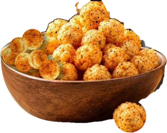 Wooden bowl of cheesy makhana